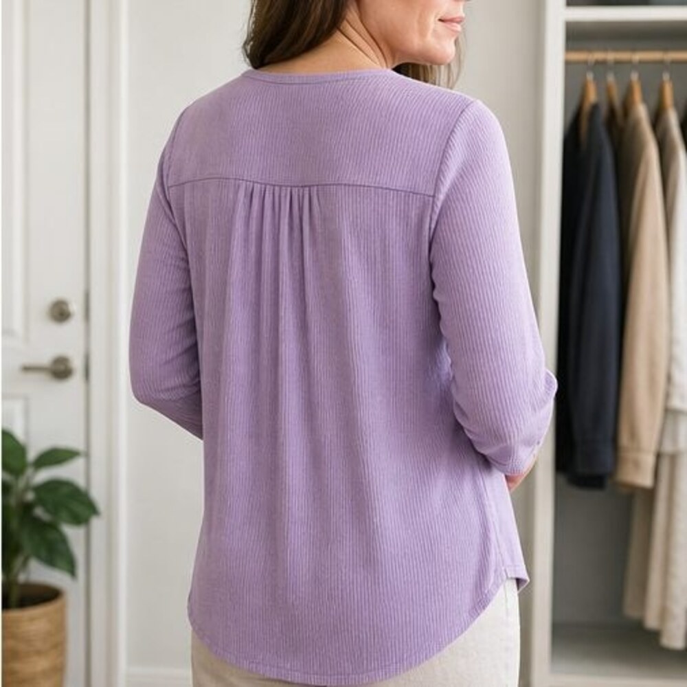 Lilac Button Blouse - Picture 3 of 6